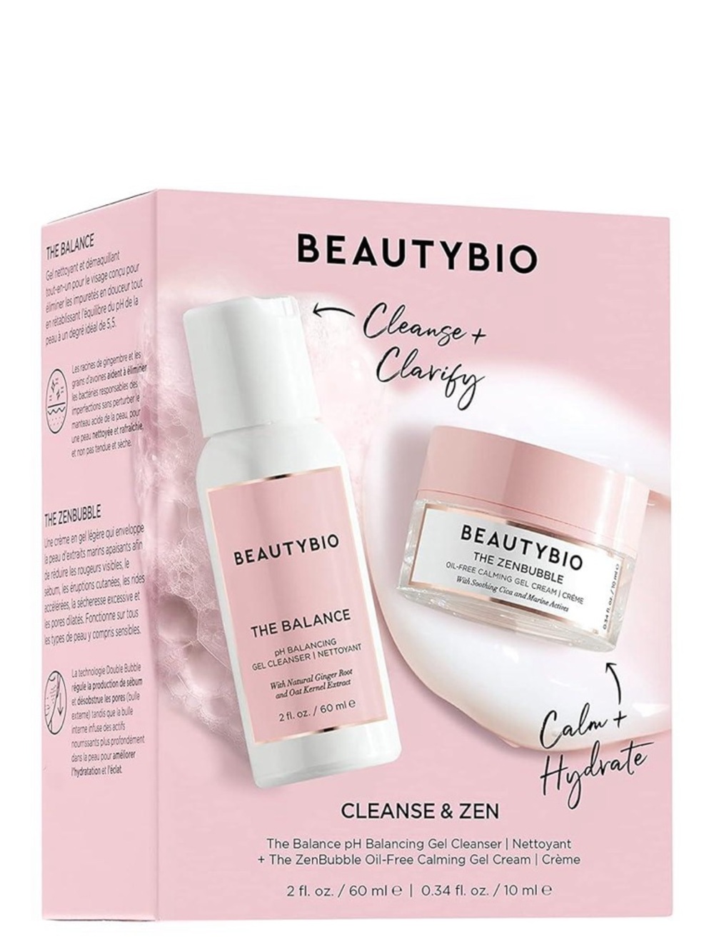 BeautyBio The Mini Cleanse & Zen Set 2fl oz / 60 ml | .34 fl oz / 10 ml